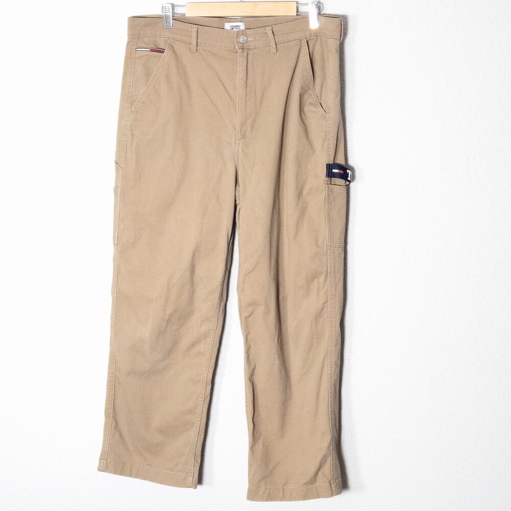 Tommy Jeans Carpenter Pants Size 14 Tan Normcore Utility Workwear